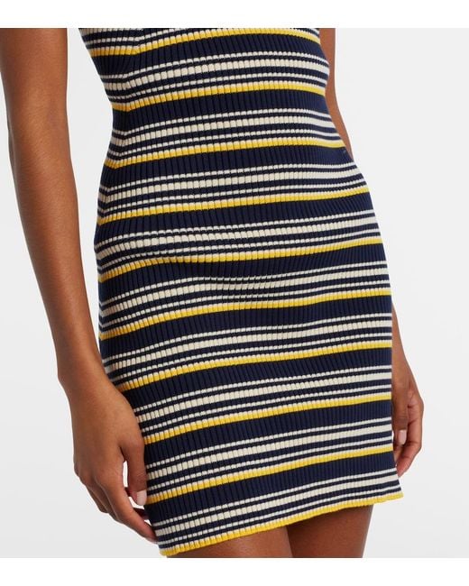 Miu Miu Black Striped Cotton-Blend Minidress