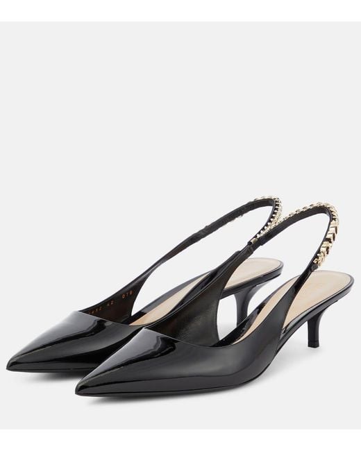 Gucci Black Signoria Patent Slingback Pump