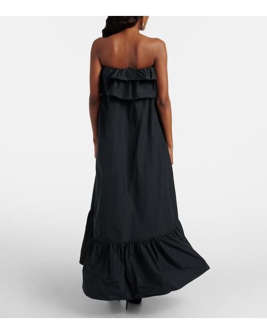 Saint Laurent Black Tiered Canvas Cocktail Dress