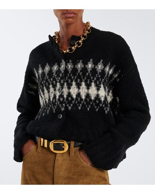 Altuzarra Black Haven Fair Isle Wool Cardigan