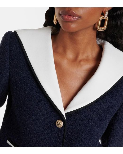 Self-Portrait Blue Boucle Jacket