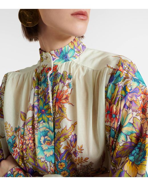 Etro Multicolor Floral Cotton Shirt
