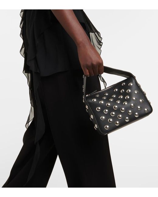 Khaite Black Elena Small Studded Leather Shoulder Bag