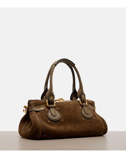 Chloé Brown Paddington Suede Shoulder Bag