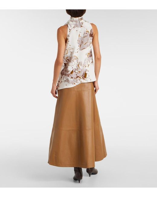 Altuzarra Natural Sleary Draped Silk Top