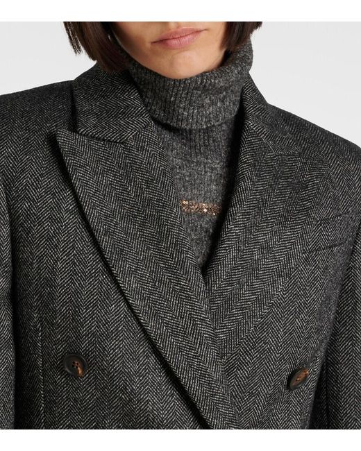 Brunello Cucinelli Black Wool-Blend Blazer