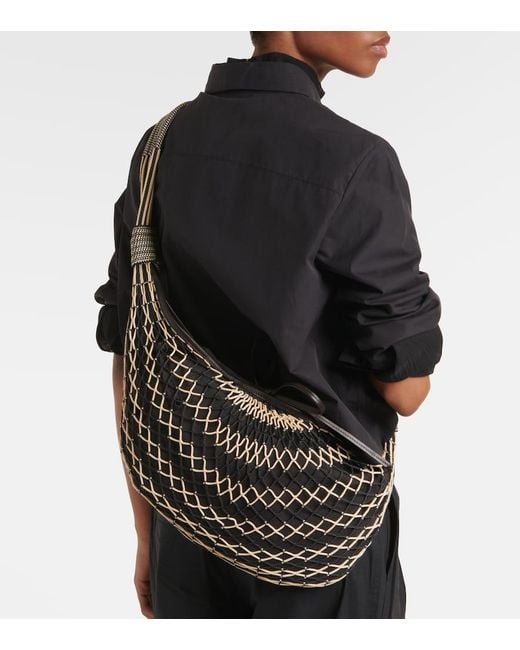 Lemaire Black X Filt Schultertasche Crossiant Aus Mesh
