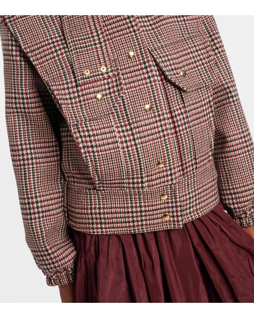 Patou Brown Checked Virgin Wool Jacket