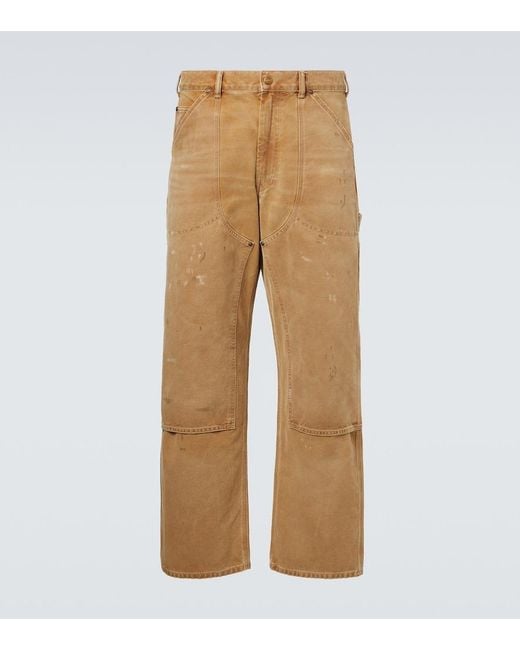 Polo Ralph Lauren Natural Distressed Cotton Canvas Straight Pants for men