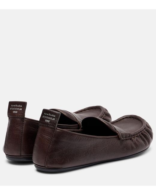 Acne Brown Leather Penny Loafers