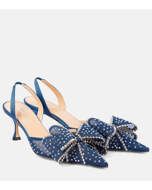 Mach & Mach Blue Cadeau 65 Embellished Slingback Pumps