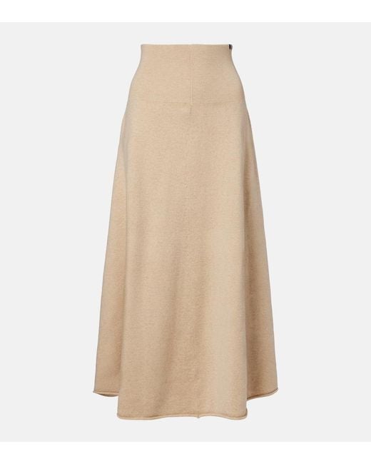 Extreme Cashmere Natural N°388 Ease Cashmere-Blend Maxi Skirt