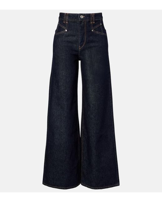 Isabel Marant Blue Lemony Wide-Leg Jeans