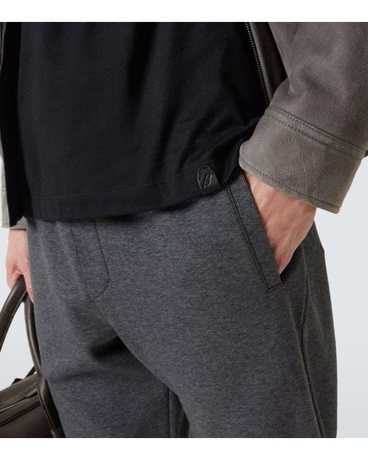 Brioni T-Shirt Aus Baumwoll-Jersey in Black für Herren