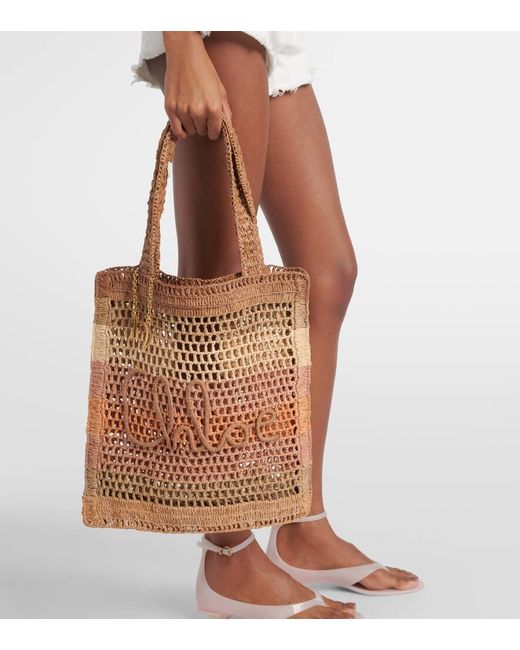 Cabas Summer Banana En Raphia Chloé en coloris Brown