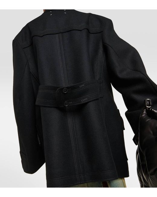 Cappotto oversize Kaban in misto lana di Maison Margiela in Black