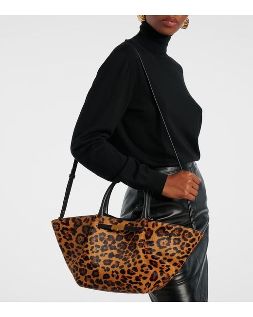 DeMellier London Brown New York Midi Leopard-Print Calf Hair Tote Bag