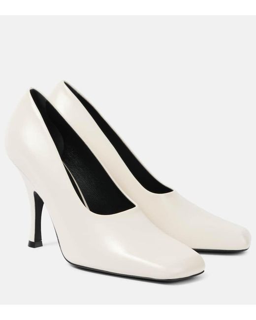 Khaite White Eva Leather Pumps