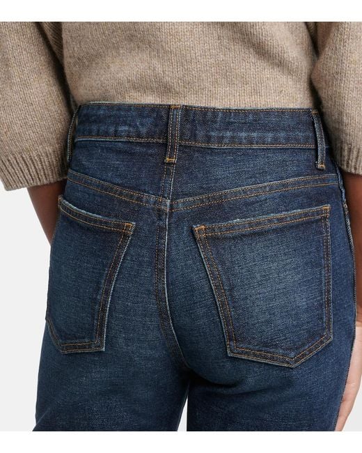Khaite Blue Danielle High-Rise Straight Jeans