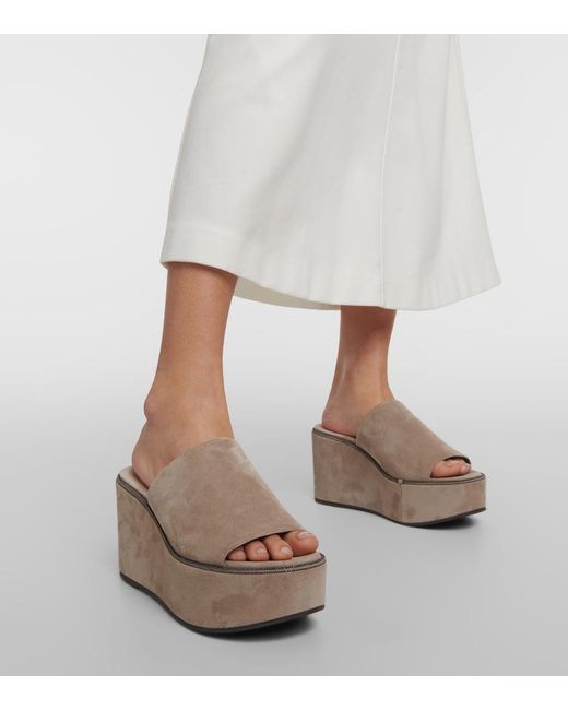 Brunello Cucinelli Gray Classic High Mule