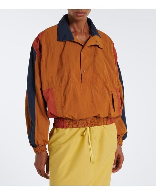 Saint Laurent Orange Cassandre Technical Faille Jacket