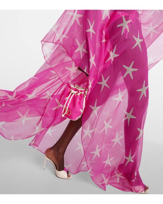 Valentino Pink Kaftan Starfish aus Seidenchiffon