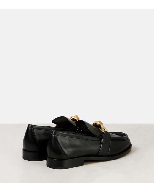 Bottega Veneta Black Astaire Knot Leather Loafers