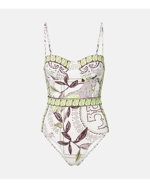 Tory Burch White Printed Swimsuit