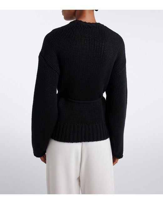 Extreme Cashmere Black N°384 Ginza Cashmere Wrap Cardigan