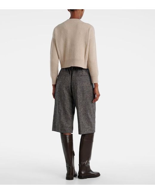 Cardigan De Lana, Cachemir Y Seda Brunello Cucinelli de color Natural