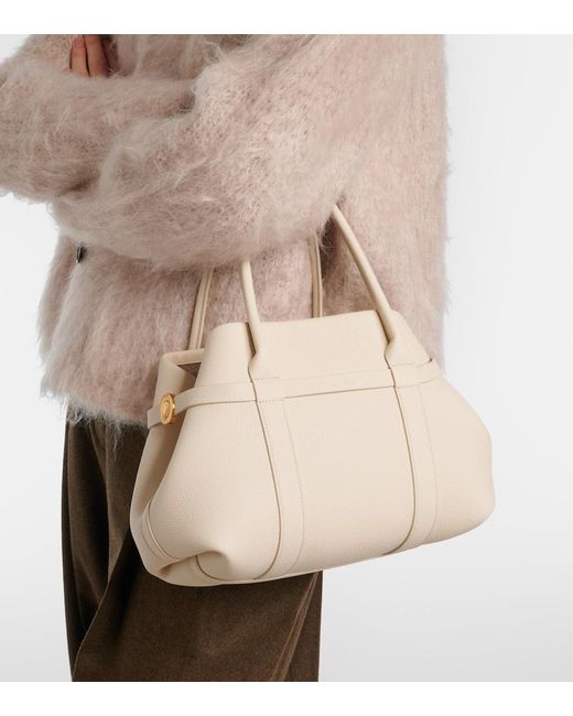 Loro Piana Natural Ghiera Small Leather Shopper