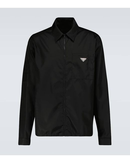 Prada Black Re-Nylon Zipped Overshirt for men