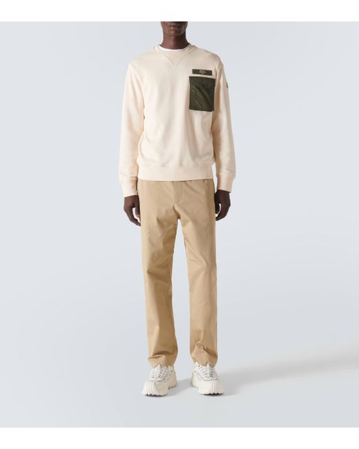 Sweat-shirt en coton melange Moncler pour homme en coloris Natural
