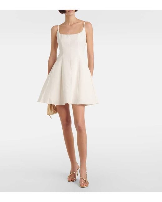 Staud White Bridal Joy Cotton-Blend Minidress
