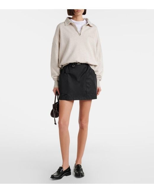 Prada Black Re-Nylon Belted Miniskirt