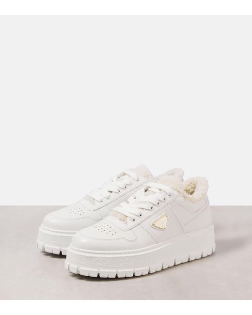 Prada White Sneakers Aus Leder