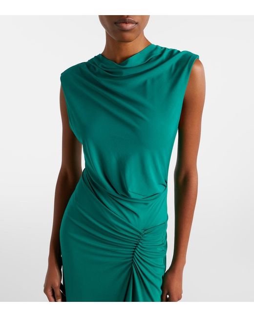 Jonathan Simkhai Green Acacia Draped Jersey Maxi Dress