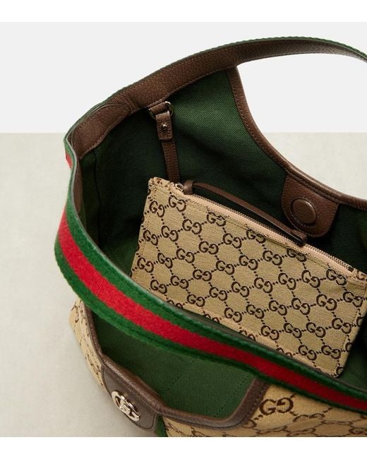 Gucci Brown Giglio Small Gg Canvas Tote Bag