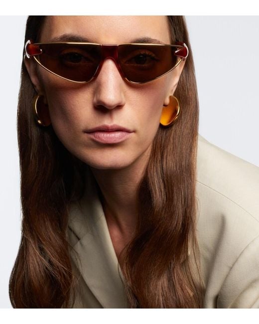 Bottega Veneta Brown Prisma Cat-Eye Sunglasses