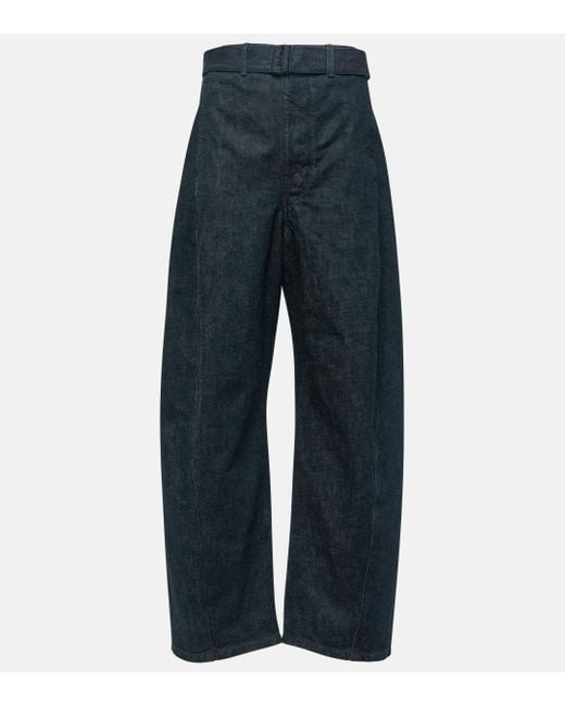 Lemaire Blue High-rise Barrel-leg Jeans
