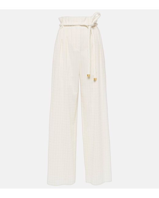Pantalon ample Tristin en coton melange Loro Piana en coloris White