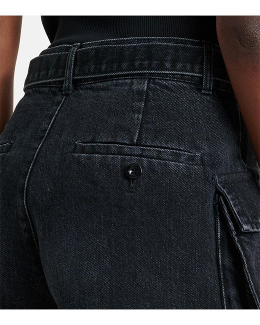 Sacai Black Belted Denim Shorts