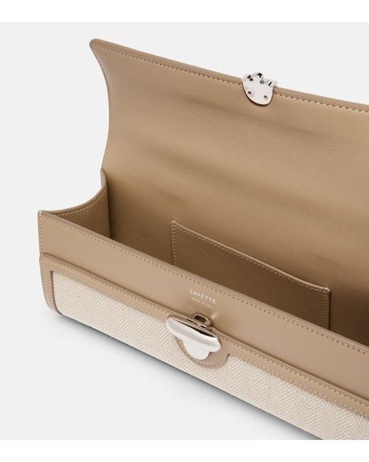 SAVETTE Natural Slim Symmetry Leather-Trimmed Tote Bag