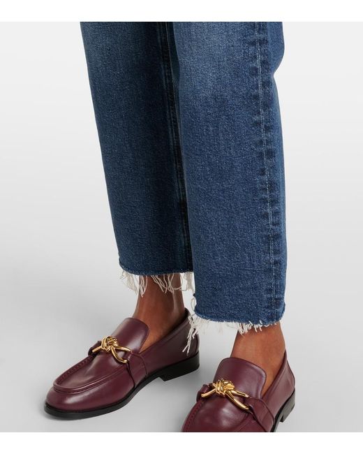 Agolde Blue Valen Mid-Rise Straight Jeans