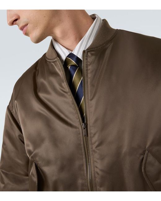 Saint Laurent Green Padded Twill Bomber Jacket for men