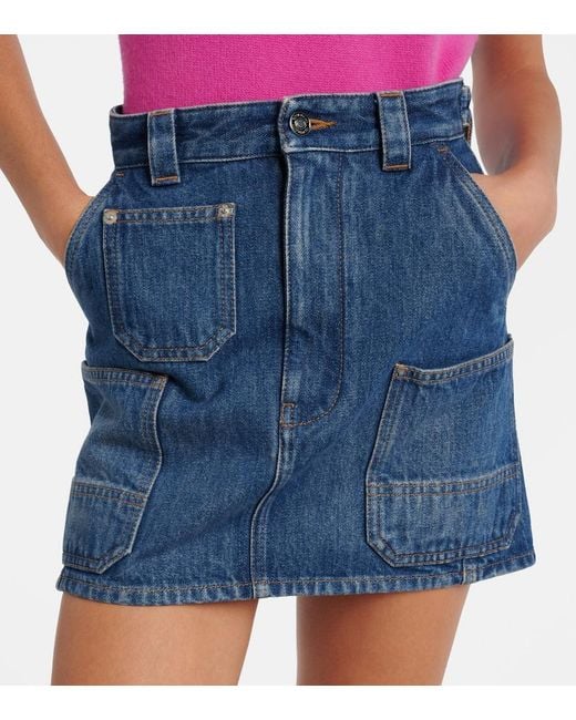 Minifalda De Denim Givenchy de color Blue