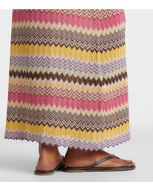 Faithfull The Brand Multicolor Pedro Chevron Lame Maxi Dress