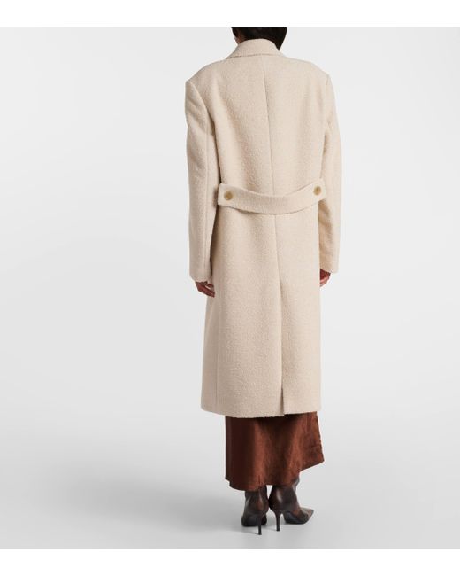 Acne Natural Double-breasted Wool-blend Coat