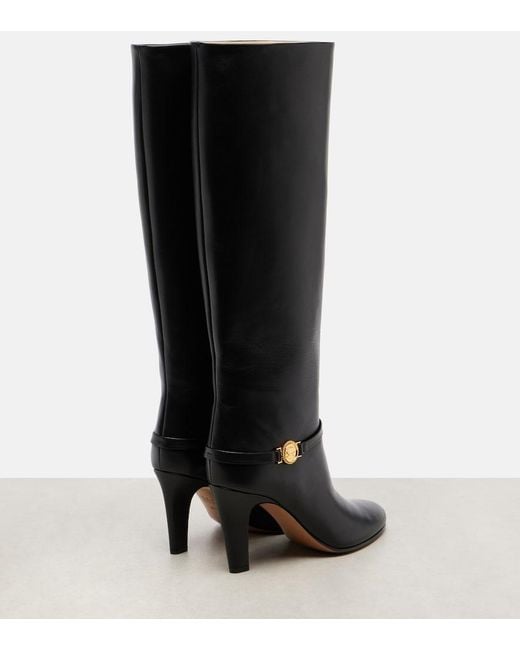 Chloé Black Eve 85 Leather Knee-High Boots