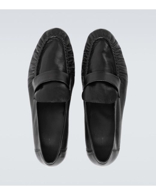 The Row Black Soft-Leather Loafers for men